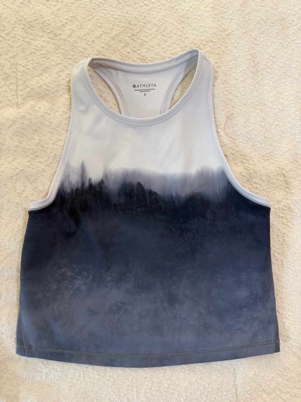 Athleta Shanti Watercolor Stripe Crop Tank top in navy small